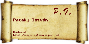Pataky István névjegykártya